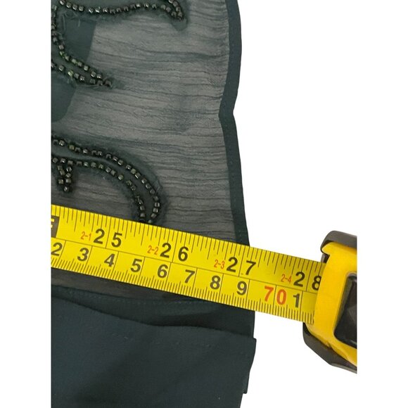 Zara Womens Top Sheer Blouse M Medium Green Embellished beaded 4786/089 NWT - Picture 13 of 14